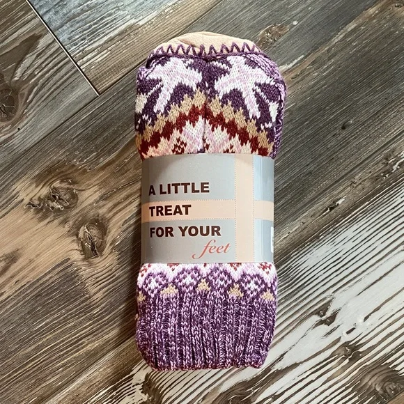 💜Fair Isle Knit Sock Slippers💜 - Picture 4 of 4